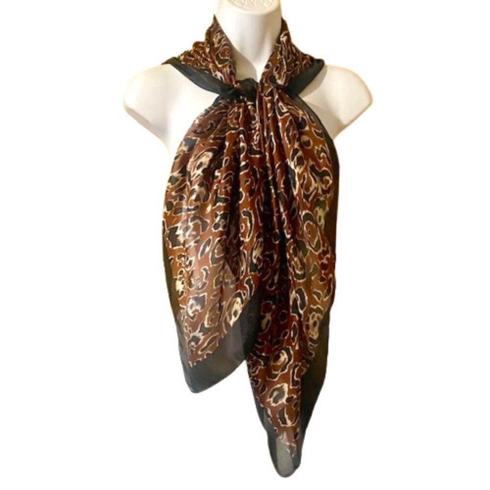 Chan Luu Silk Scarf Leopard Cheetah Print Large Square New With Tags Neutrals